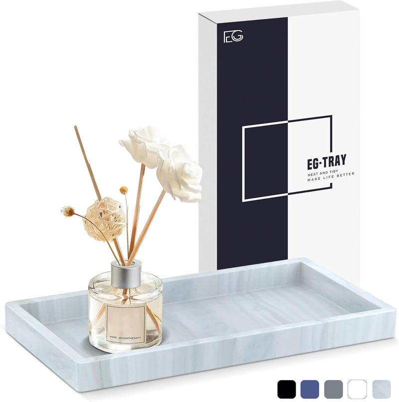 EGWON Bathroom Vanity Tray,Thick Original Silicone Soap Dispenser Tray, Shatterproof Toilet Tank Tray Vanity Tray for Dresser Tops,Bathroom for Perfume,Soap Bottle - Image 1